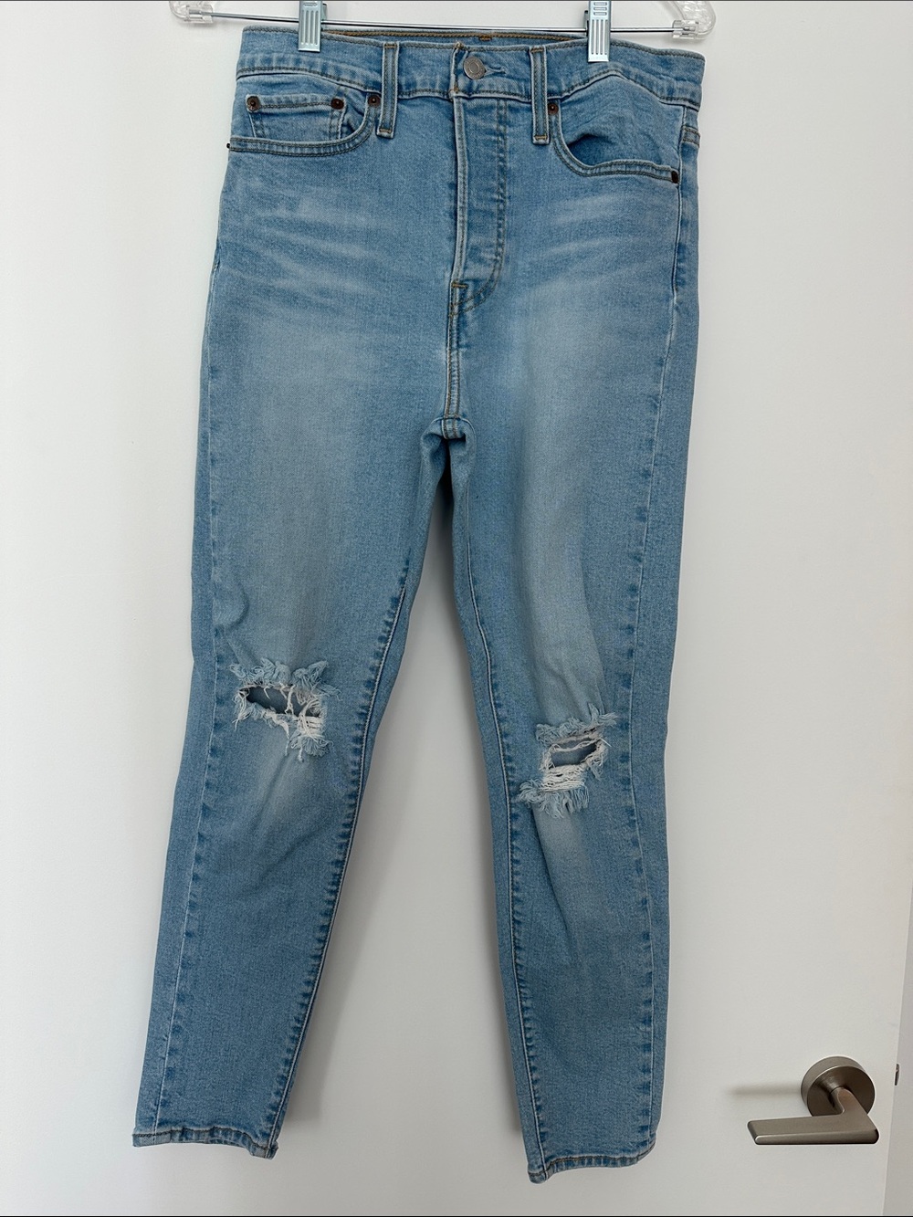 Levi's Light Blue High-Waisted Distressed Jeans